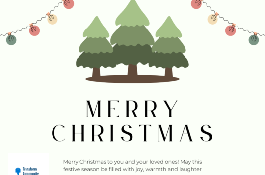 Red Green Illustrated Tree Peace Joy Love Christmas Message Facebook Post